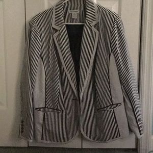 Black and white striped blazer